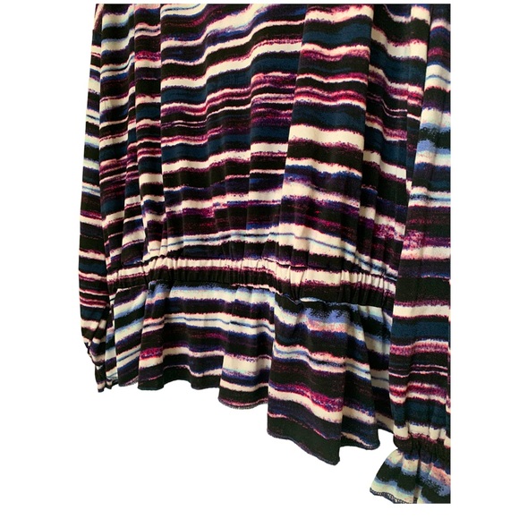 Willow Drive Drawstring Peplum Women Top Blue Stroke, XL - Picture 3 of 4